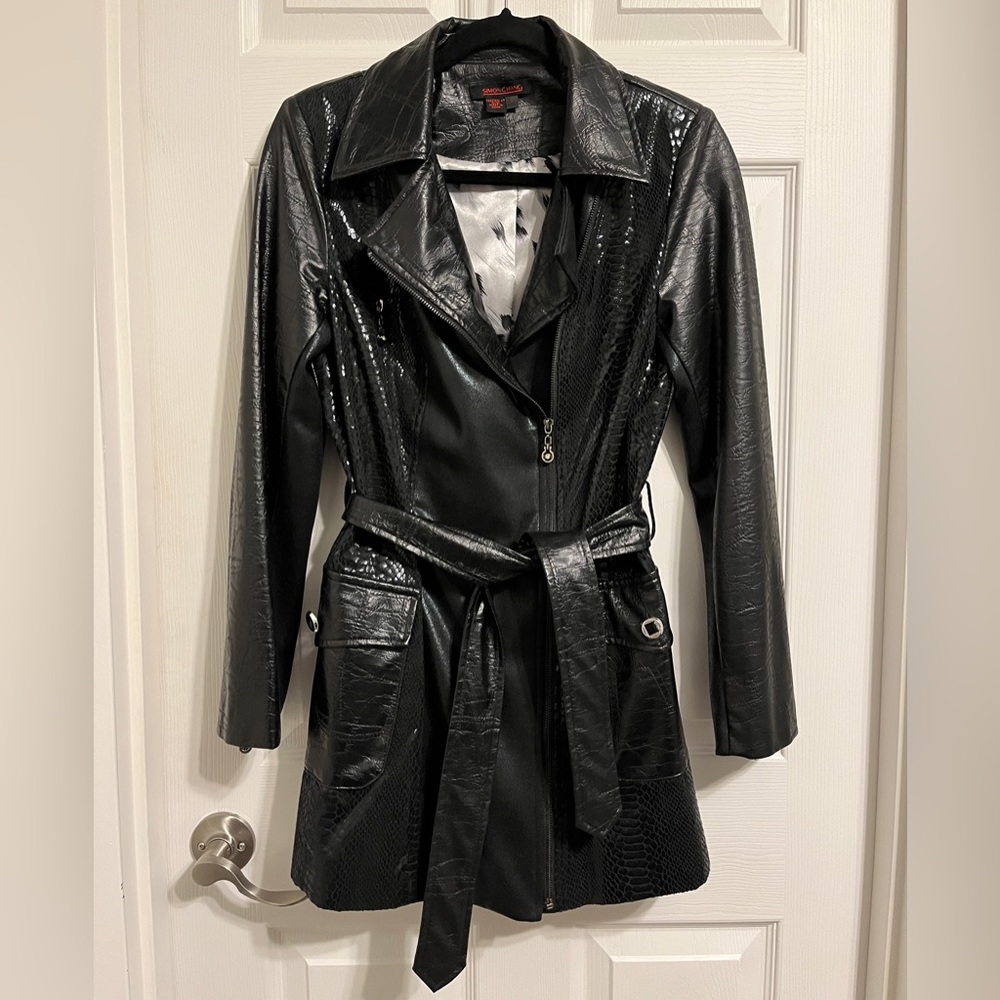 Simon Chang Ladies Faux Leather Coat Size 6